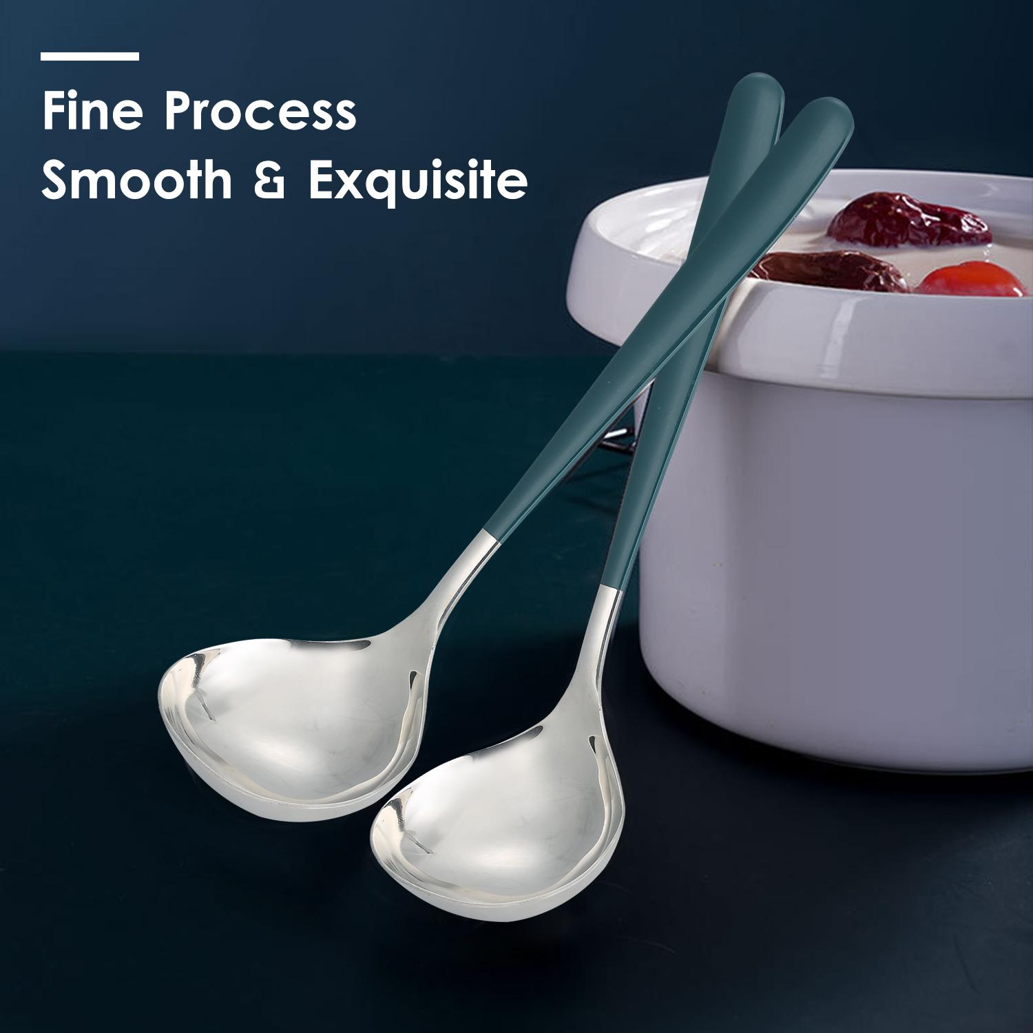 Thìa nấu canh bằng thép không gỉ, chiều sâu 2cm, chống dính, chịu nhiệt, dễ vệ sinh
