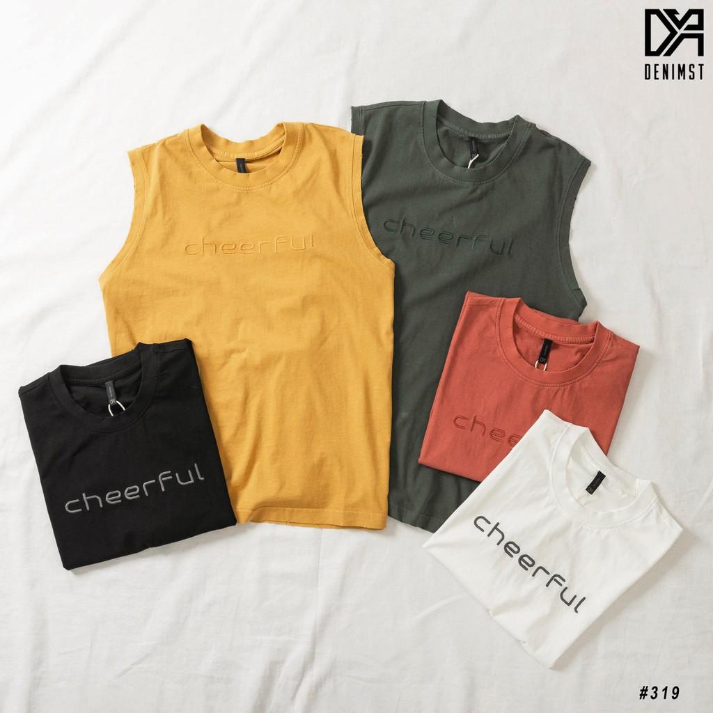Áo tanktop CHEERFUL DENIMST Chất vải cotton 100% cõ dãn, thoáng mát,thấm hút mồ hôi, form regular fit 319