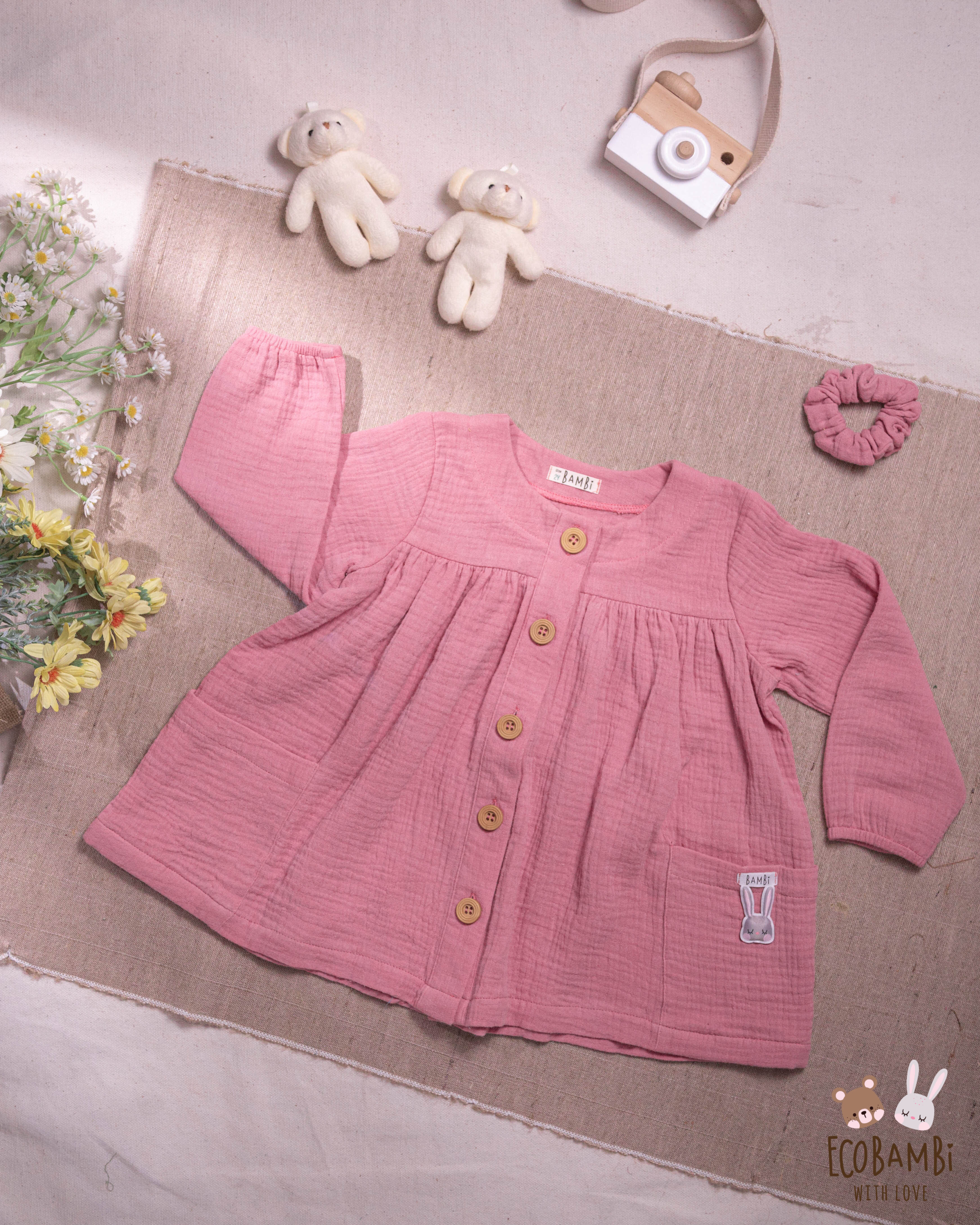 Áo khoác dáng baby doll cotton bubble