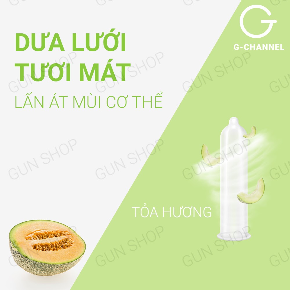 [Hộp 4 cái] Bao cao su Nakanishi - Siêu mỏng 0.03mm - Hương dưa lưới kèm 1 chiếc BCS Gun Super Thin