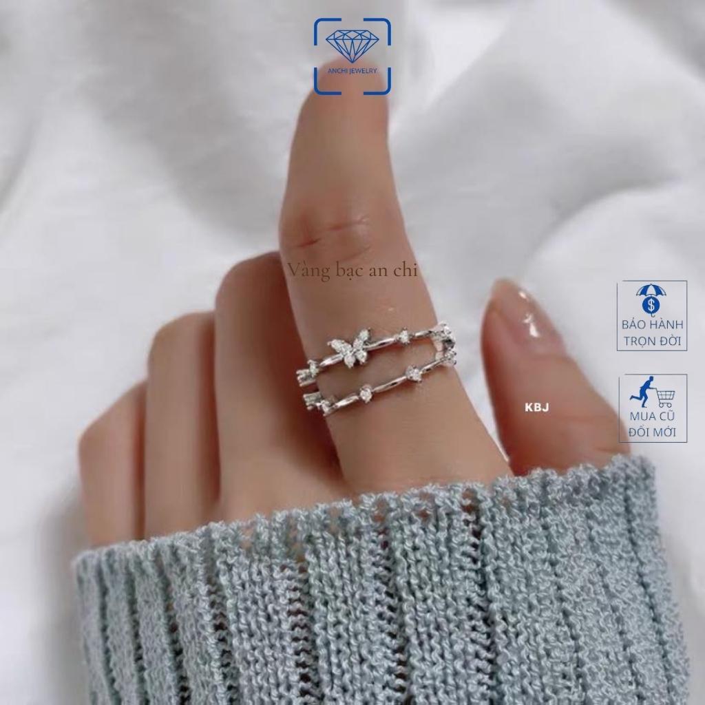 Nhẫn bạc nữ butterfly cute dễ thương, trang sức Anchi jewelry