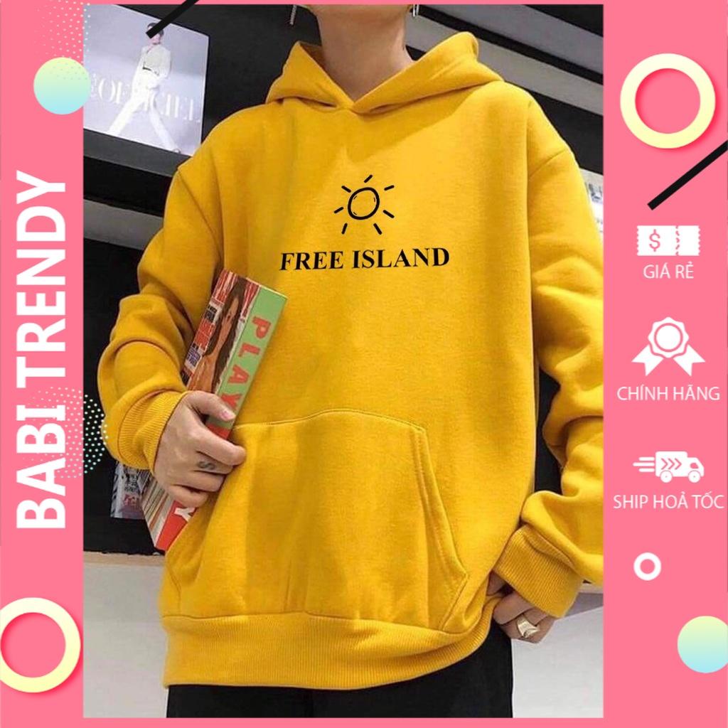 Áo hoodie nam nữ áo khoác FREE ISLAND unisex nỉ phong cách ovesize siêu đẹp Form Rộng – ST16 - babitrendy