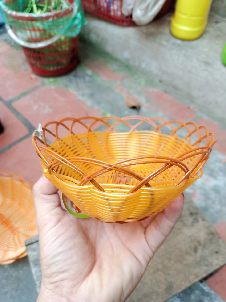 RỔ OVAL NHỰA GIẢ MÂY TIỆN DỤNG