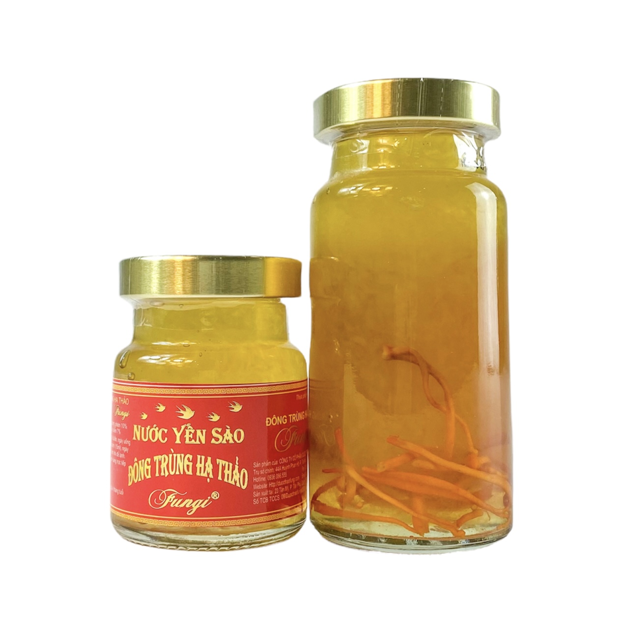 [420ml] Yến Sào Đông Trùng Hạ Thảo Fungi Hộp Gỗ (2 hũ x 70ml, 2 hũ x 140ml)