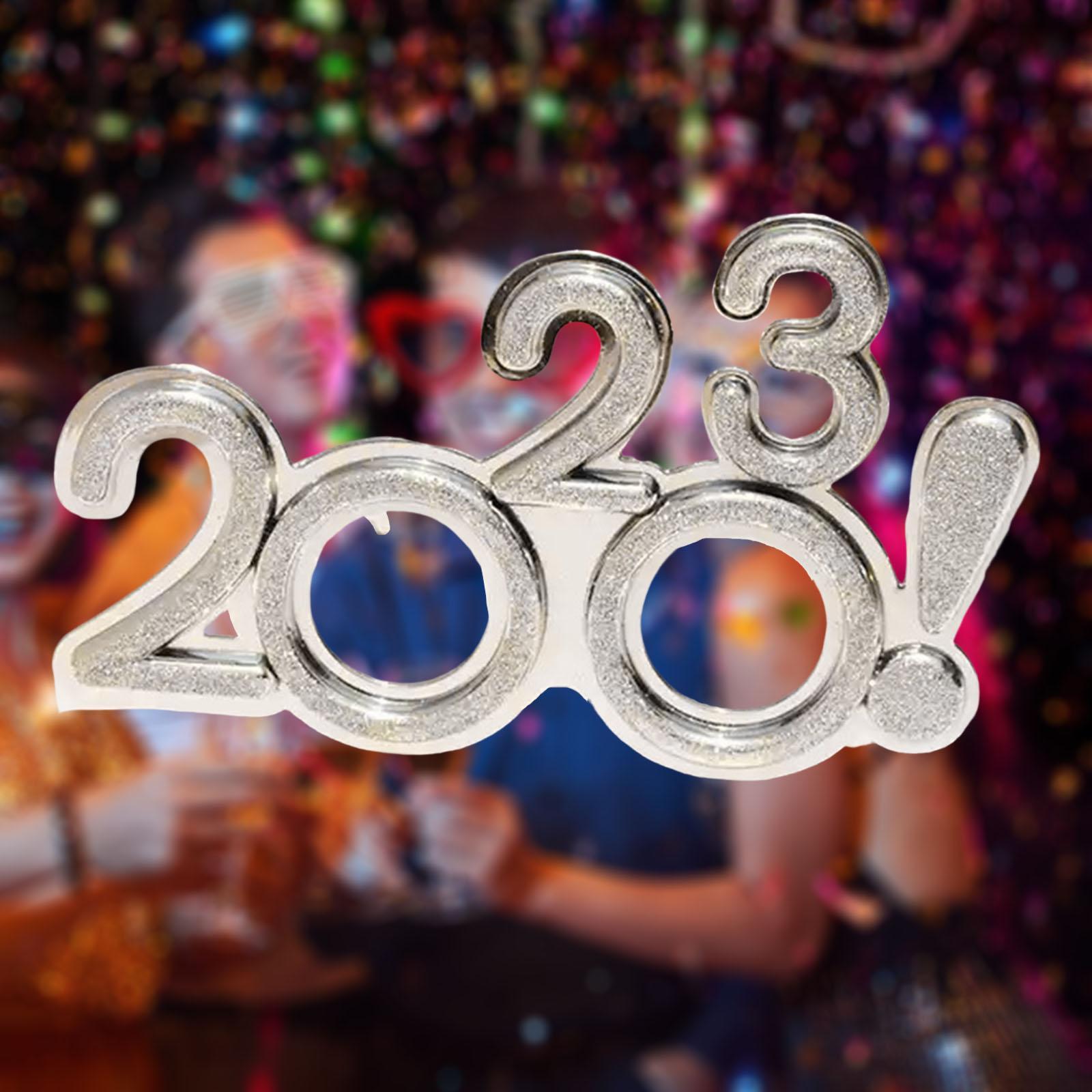 2 Pieces New Years Glasses, 2023 Eyeglasses Frame ,Happy New Year Party Favors Supplies ,Photo Prop Decorations for Children's