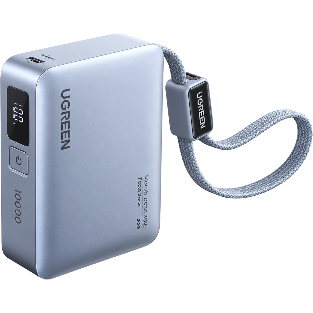 Sạc dự phòng Ugreen Power Bank Built-In Cable 25cm 1USB 1Type-C 33W 10000mAh PB584 75173B - Hàng chính hãng