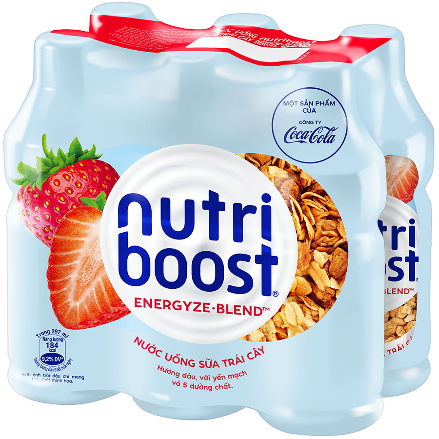 Lốc 6 Chai Sữa Nutriboost Thế Hệ Mới Hương Dâu