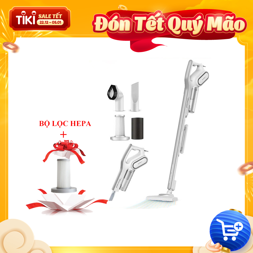 Máy Hút Bụi Gia Đình Cầm Tay Deerma 3 Đầu Hút Mạnh. Công Suất 600W - Hàng Nhập Khẩu