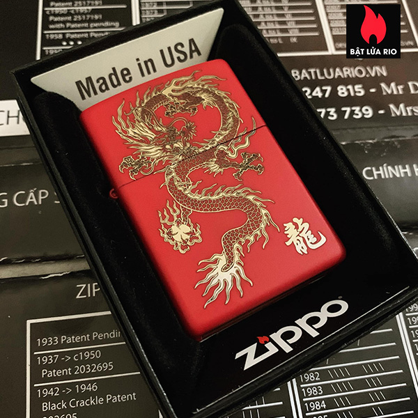 Bật Lửa Zippo 233 Khắc Rồng 87 – Zippo 233.R87