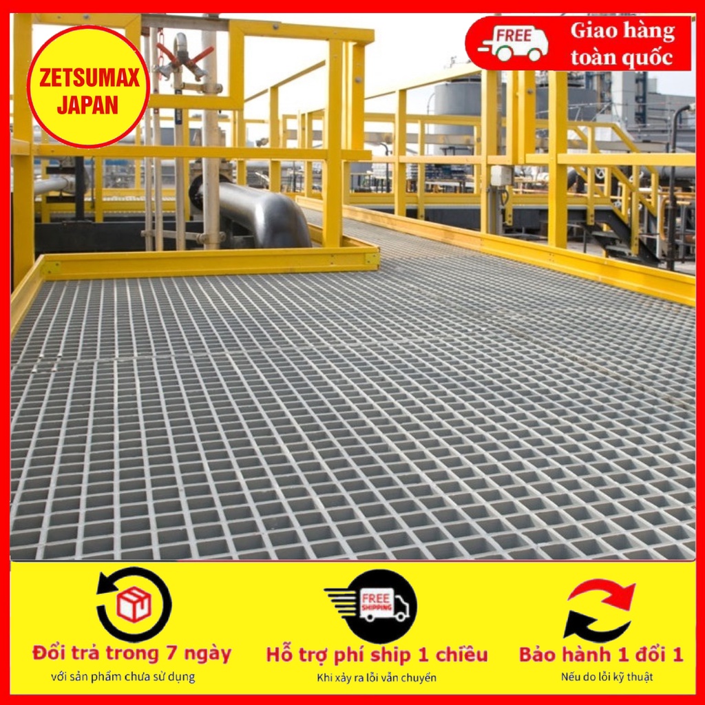 Tấm Sàn Frp Grating Kích Thước 1220 x 2440 x 50mm Chống Trượt Kháng Hóa Chất Độ Bền Cao Và Chi Phí Bảo Trì