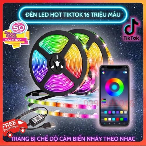 Cuộn Đèn led Tiktok 5m RGB 16 triệu màu điều khiển bằng điện thoại, nháy theo nhạc