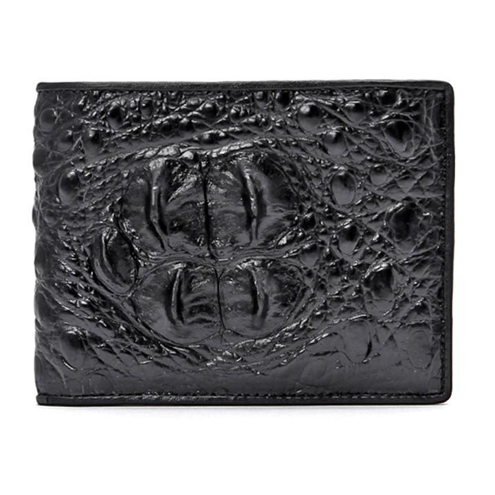 Ví nam Huy Hoàng da cá sấu gù đầu màu đen, nâu đỏ, vàng, nâu đất HC2213-14-15-49