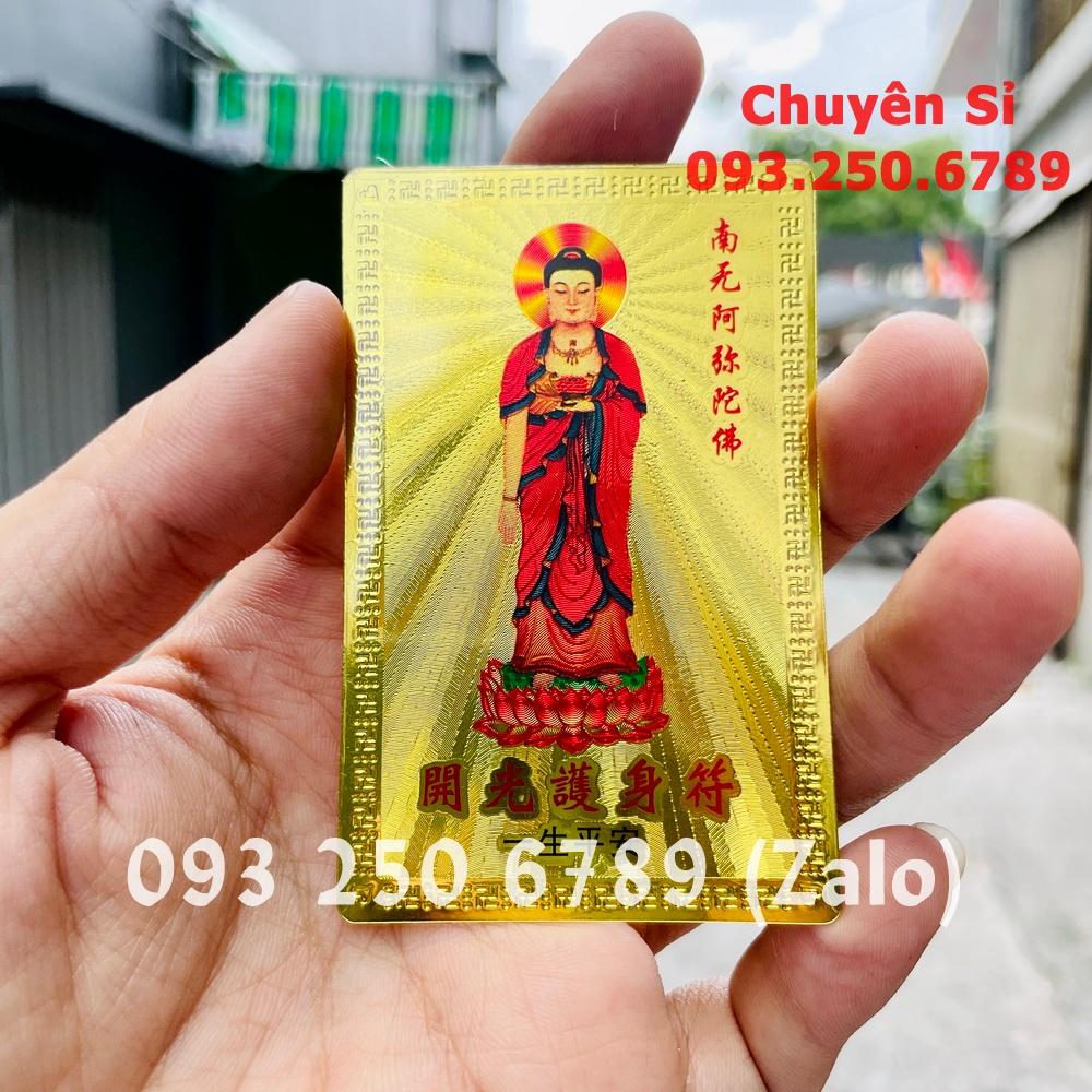 Kim Bài Đức Phật Thích Ca Cầu Bình An May Mắn Plastic - Đã Khai Quang