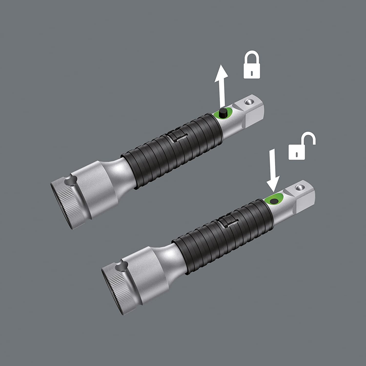 Cần nối dài 1/2" Wera 05003643001 8796 LC Zyklop "flexible-lock" extension with free-turning sleeve chiều dài 250mm