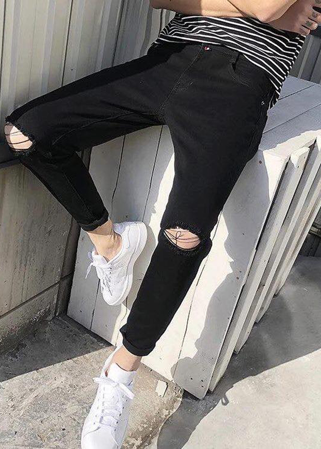 Quần Jeans Rách Gối Nam Dáng Trẻ Trung RACHGOI01