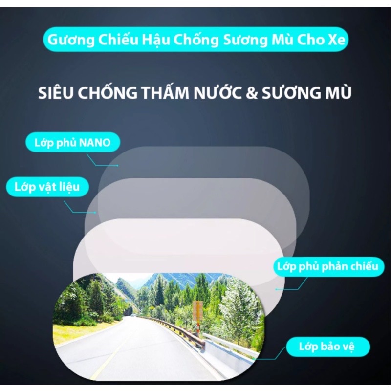 Set 2 miếng dán chống bám nước gương ô tô , xe hơi cao cấp hình ovan bảo vệ gương chiếu hậu không bị trầy xước