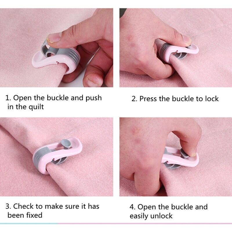6 Pcs Non-slip Quilt Blanket Clip Duvet Quilt Clips Plastic Blankets Fastener Clip Cover Duvet Sheet Fixer Sleep Anti-run Device
