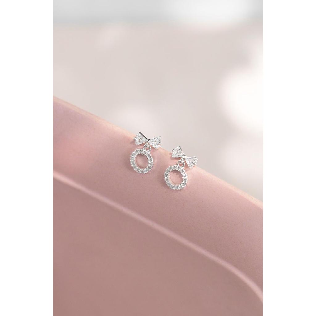 Bông tai bạc Bling it hình nơ BIBT283