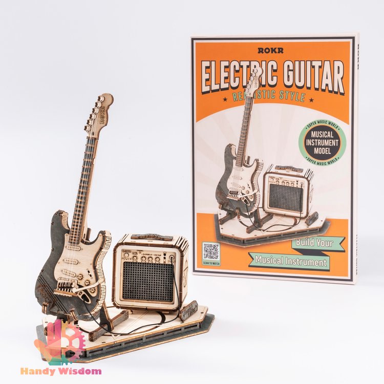 Mô hình lắp ghép gỗ Rolife - Đàn guitar điện - Robotime Electric Guitar TG605K