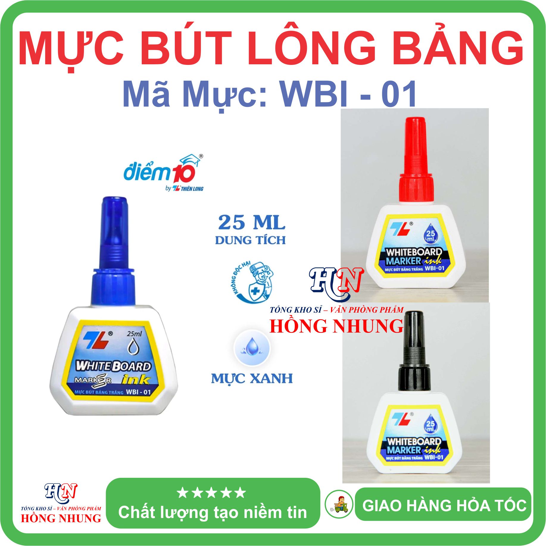 [SALE] Mực Bút lông bảng WBI-01, Mực tươi sáng, không độc hại