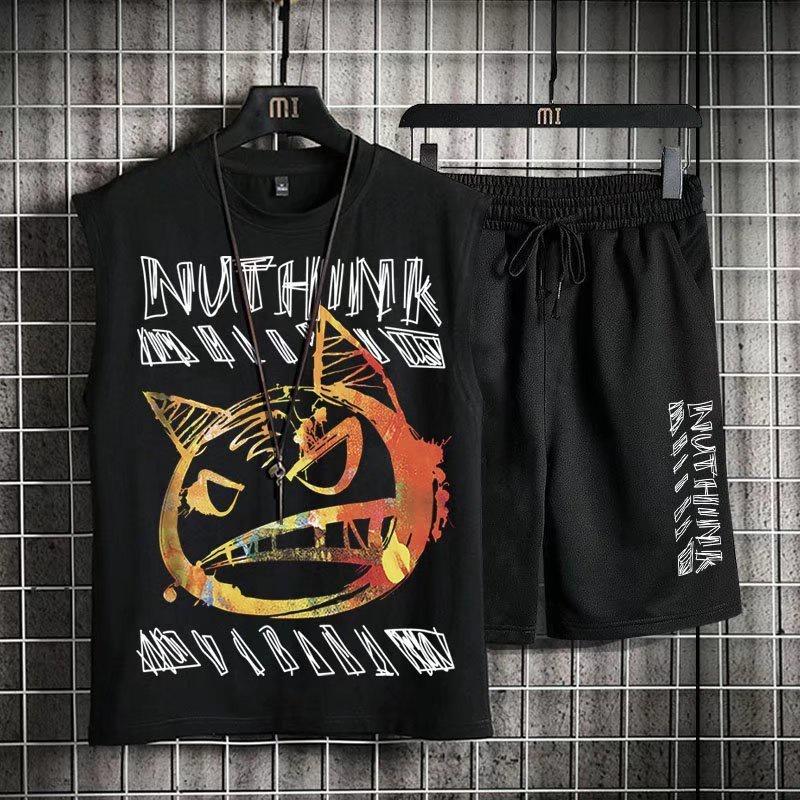 Bộ Đồ Thể Thao Hai Mảnh Áo Sát Nách Dáng Rộng Thời Trang Mùa Hè Size M-8XL Cho Nam