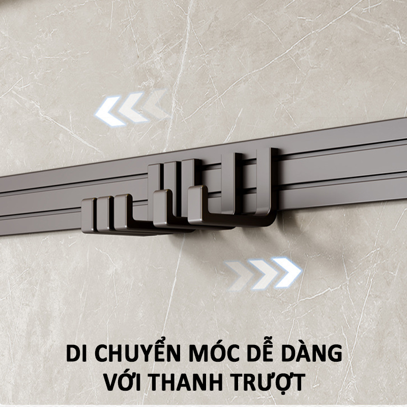 Giá treo khăn nhà tắm Inox 304 không cần đục lỗ- K1660