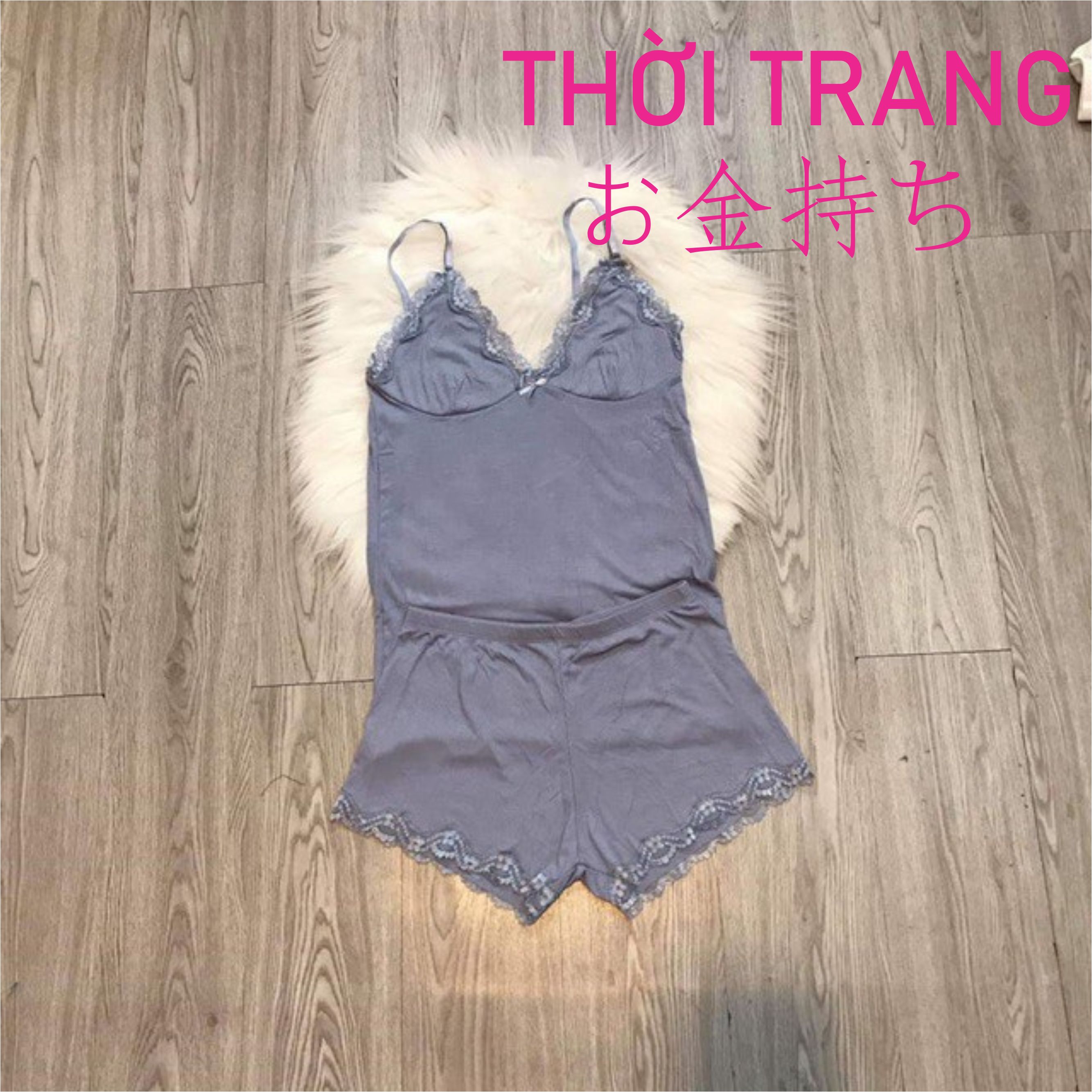 thời trang nữ set ngủ 2 dây phối ren siêu xinh