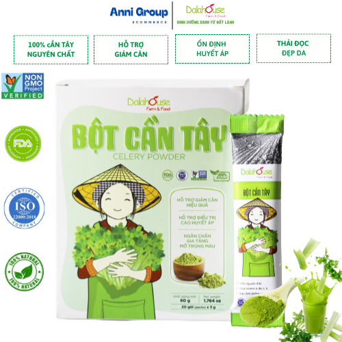 Bột cần tây sấy lạnh nguyên chất Dalahouse 60gr công nghệ sấy lạnh tiêu chuẩn Châu Âu