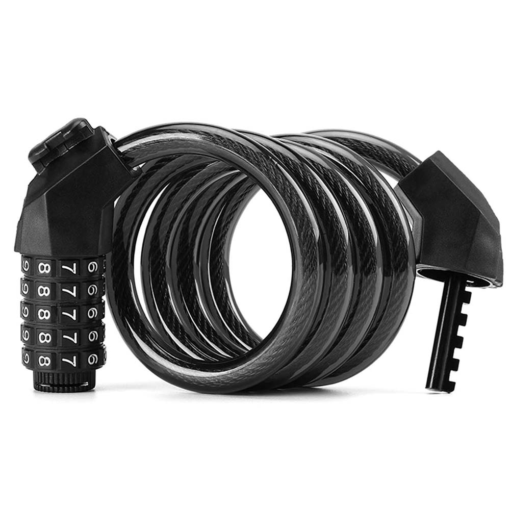 Khóa Xe Đạp Bằng Dây Cáp Thép Ổ Khóa 5 Số Hợp Kim Nhôm