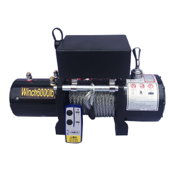 Tời cứu hộ 6000LBS Dùng điện 1 chiều 12V/24V Loại điều khiển từ xa