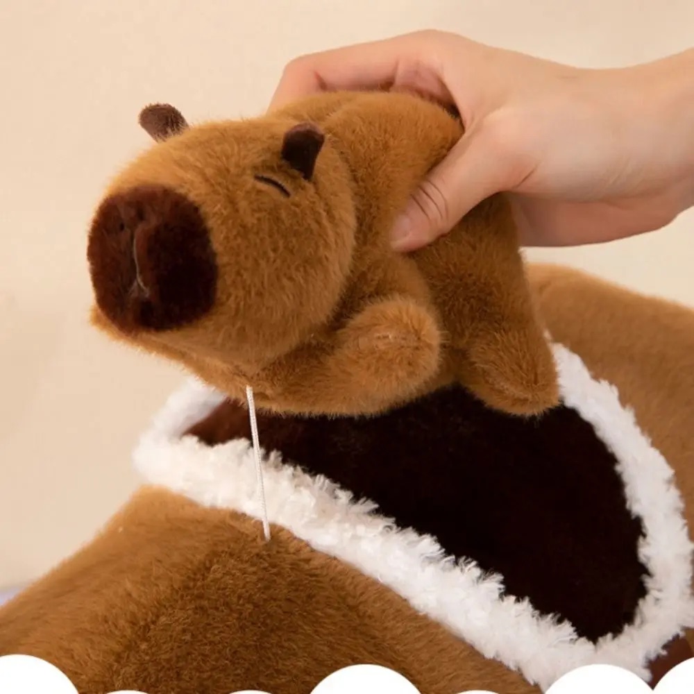 Thú nhồi bông capybara mẹ cõng con đáng yêu - Size từ 30cm đến 50cm - Móc khoá gấu bông Capybara