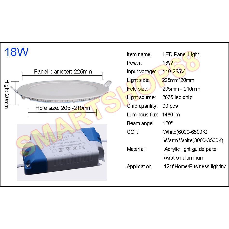 Đèn âm trần SM tròn đổi màu 18W - MD05