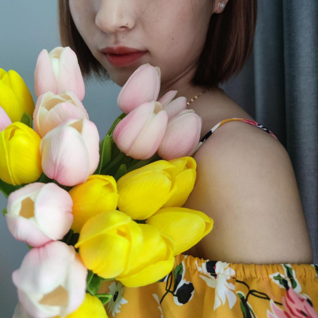 Hoa tulip PU nhập khẩu - hoa lụa, phụ kiện chụp ảnh, hoa cưới- Han flower