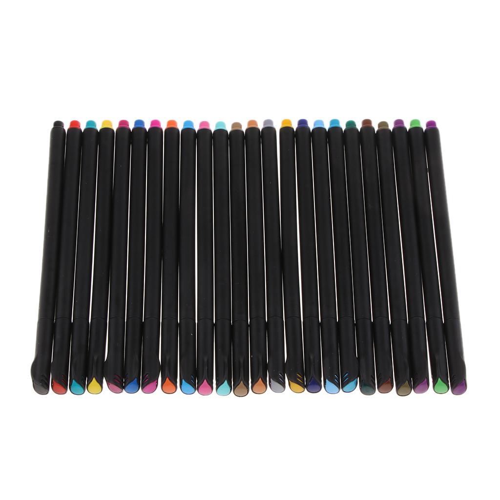 24 Màu Sắc Siêu Mềm 0.4 Mm Điểm Bút Mực Nước Dựa Bút Nghệ Thuật Đánh Dấu Micron Bút Minh Họa Vẽ Cho kế Hoạch