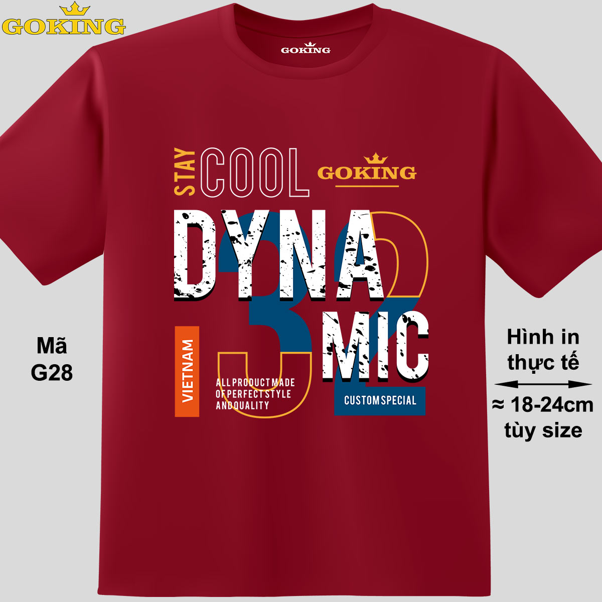 DYNAMIC, mã G28. Áo thun hàng hiệu Goking cao cấp cho cả gia đình. Form unisex cho nam nữ, trẻ em. Quà tặng ý nghĩa cho bố mẹ, con cái, bạn bè, doanh nghiệp, hội nhóm. Áo phông in hình chữ cá tính, công nghệ Nhật Bản