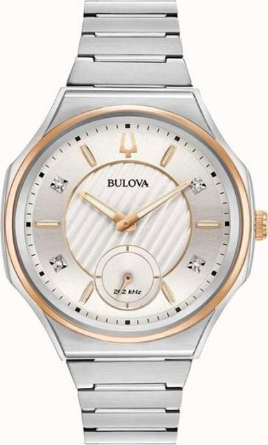 Đồng Hồ Bulova 98P182 Nữ Máy Cong Đính Kim Cương Kính Sapphire 41mm