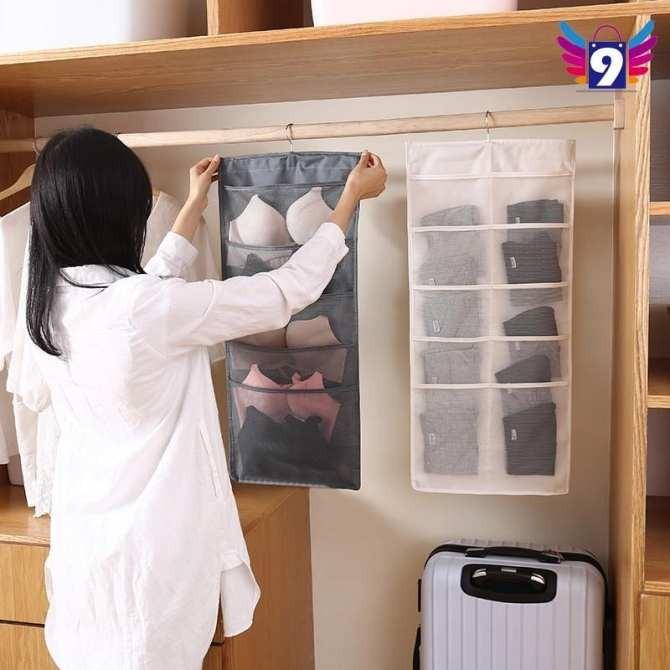 PVN5926 Giá treo đồ lót , Túi 30 Ngăn 2 Mặt Treo Tủ - Treo Tường T2