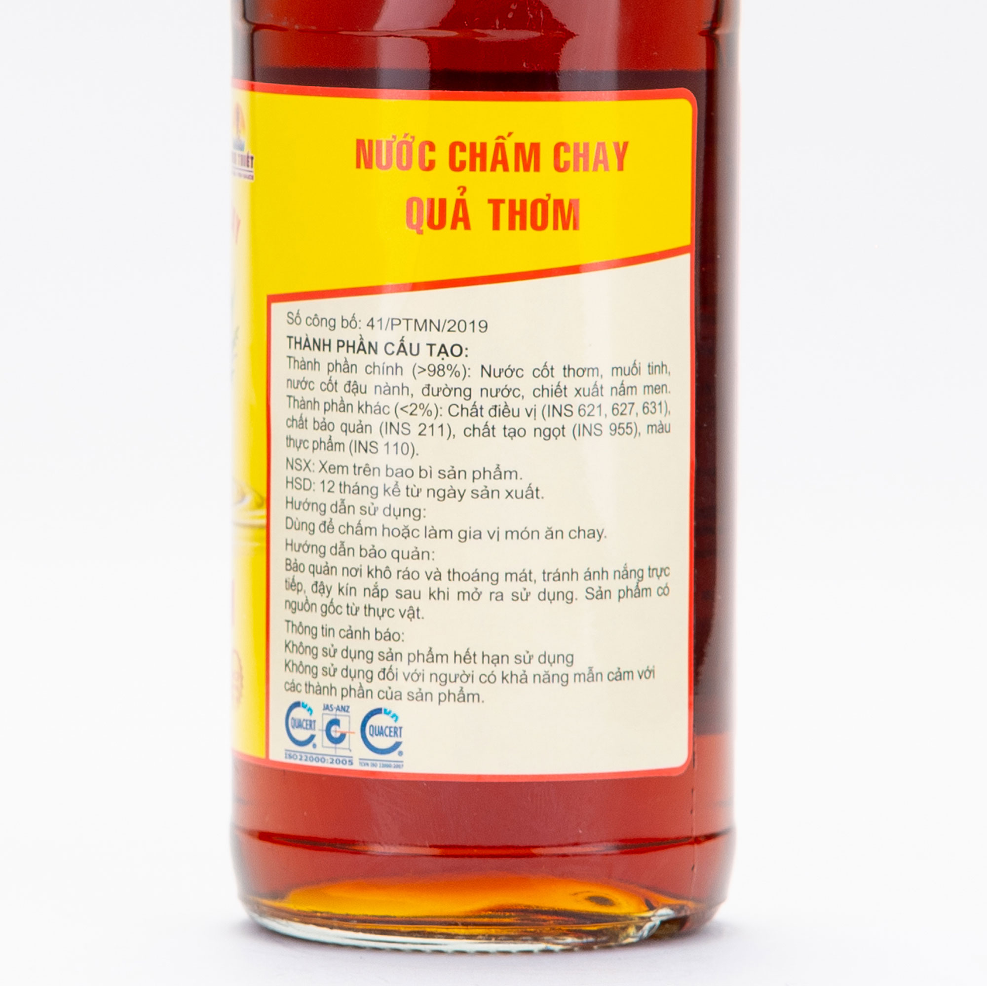Thùng 18 Chai x 310ml Nước Chấm Chay Hảo Hạng Cao Cấp Quả Thơm Phan Thiết Mũi Né - Chai Thuỷ Tinh.