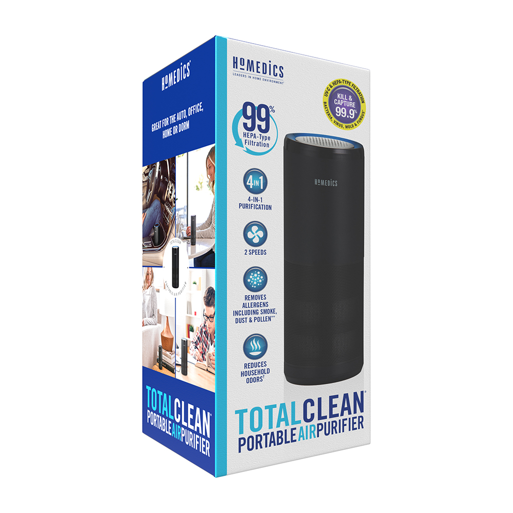 Máy lọc không khí mini TotalClean 4-IN-1 UV Homedics AP-P60 - Hàng nhập khẩu USA