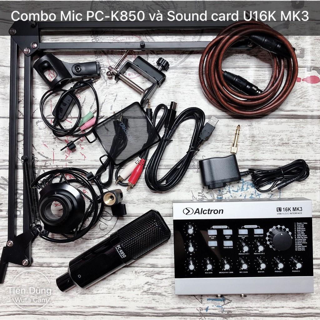 Bộ mic thu âm Takstar PC-K850 sound card u16k MK3 chân dây ma2- Bộ live stream Alctron u16k MK3 bản nâng cấp u16k mk2