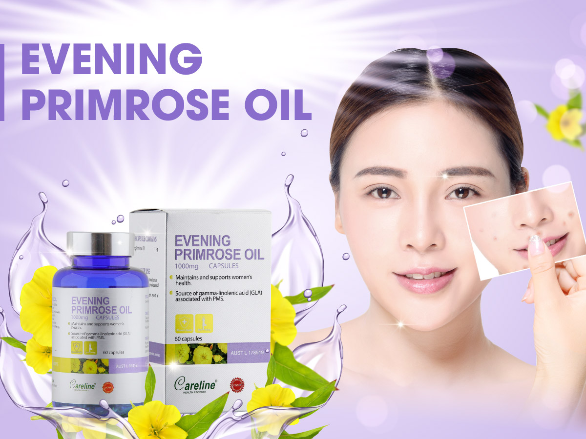 Viên uống Careline Evening Primrose Oil hỗ trợ đẹp da điều hòa kinh nguyệt cân bằng nội tiết tố nữ