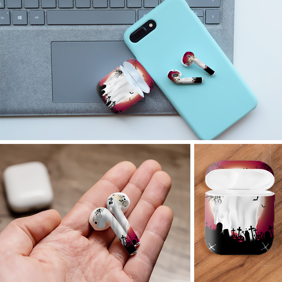 Miếng dán skin chống bẩn cho tai nghe AirPods in hình thiết kế - atk039 (bản không dây 1 và 2