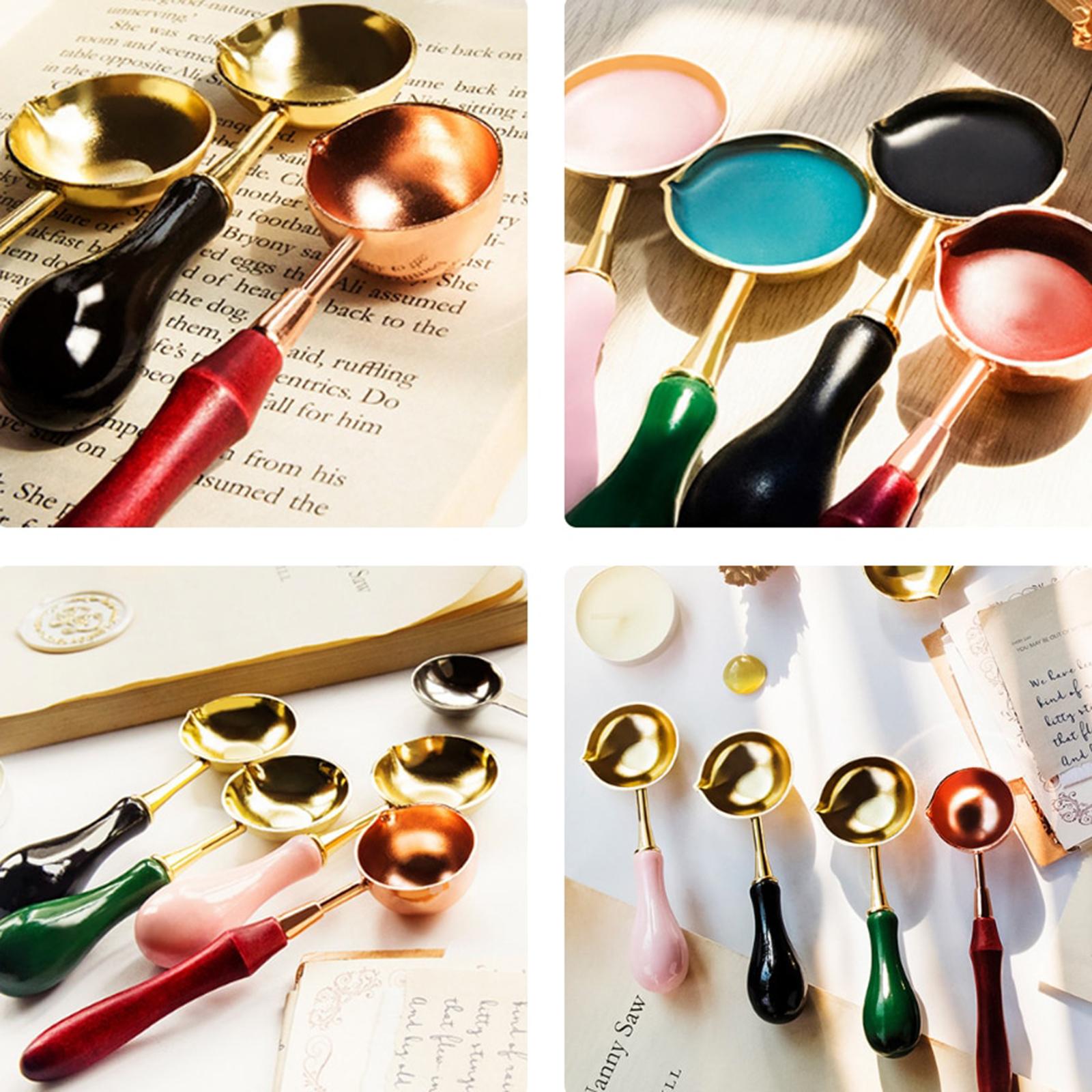 Wax Seal Kit Sealing Wax Melting Spoons Wax Spoon Wax Sticks Beads Spoon for Arts Crafts Wax Sealing Stamp Wax Beads Gifts