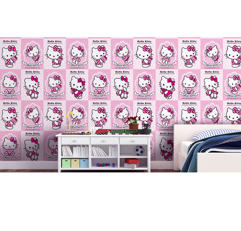 Combo 10 mét giấy dán tường, decal dán tường trang trí nhà cửa BST KITTY khổ 45cm