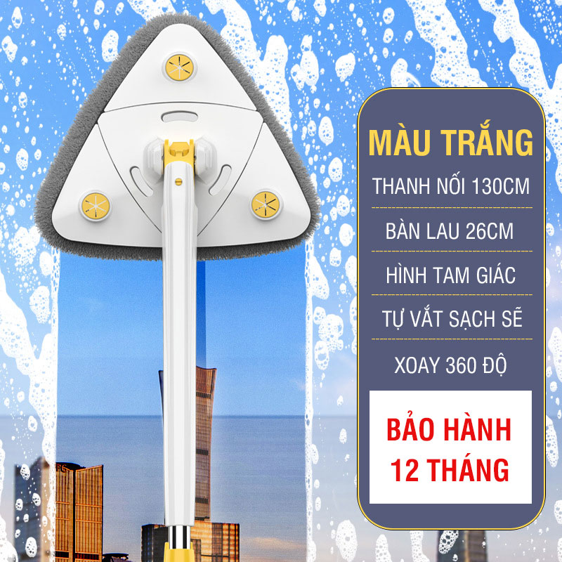 Cây lau nhà tam giác Kitimop-A3 Plus tự vắt xoay 360 độ, dùng lau tường, lau trần, lau kính đa năng tiện lợi hiệu quả