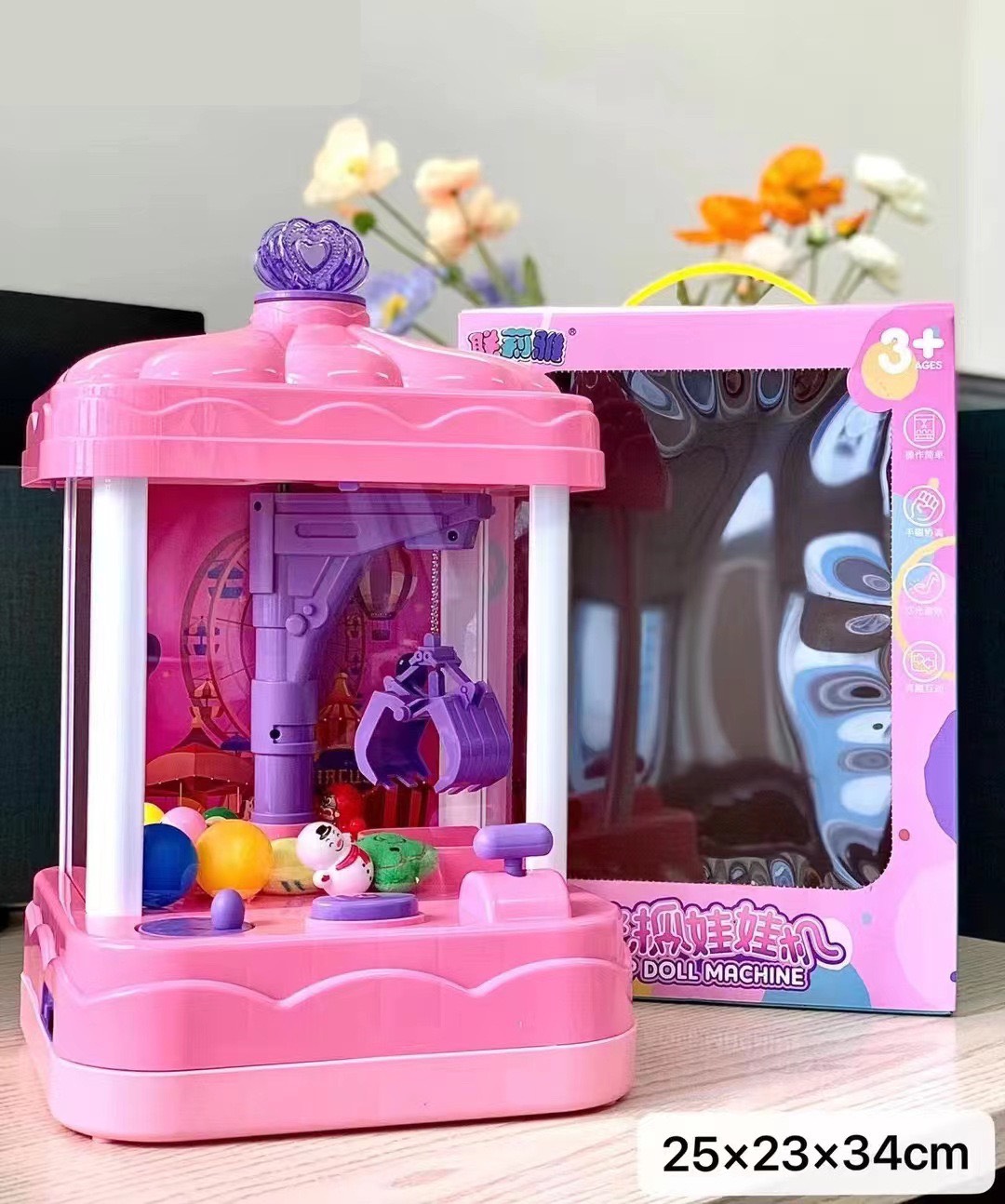 Đồ chơi cao cấp máy gắp thú mini cao 34 cm siêu rẻ, đồ chơi cho bé gồm nhiều gấu, bóng, lật đật - Quà tặng hấp dẫn cho bé