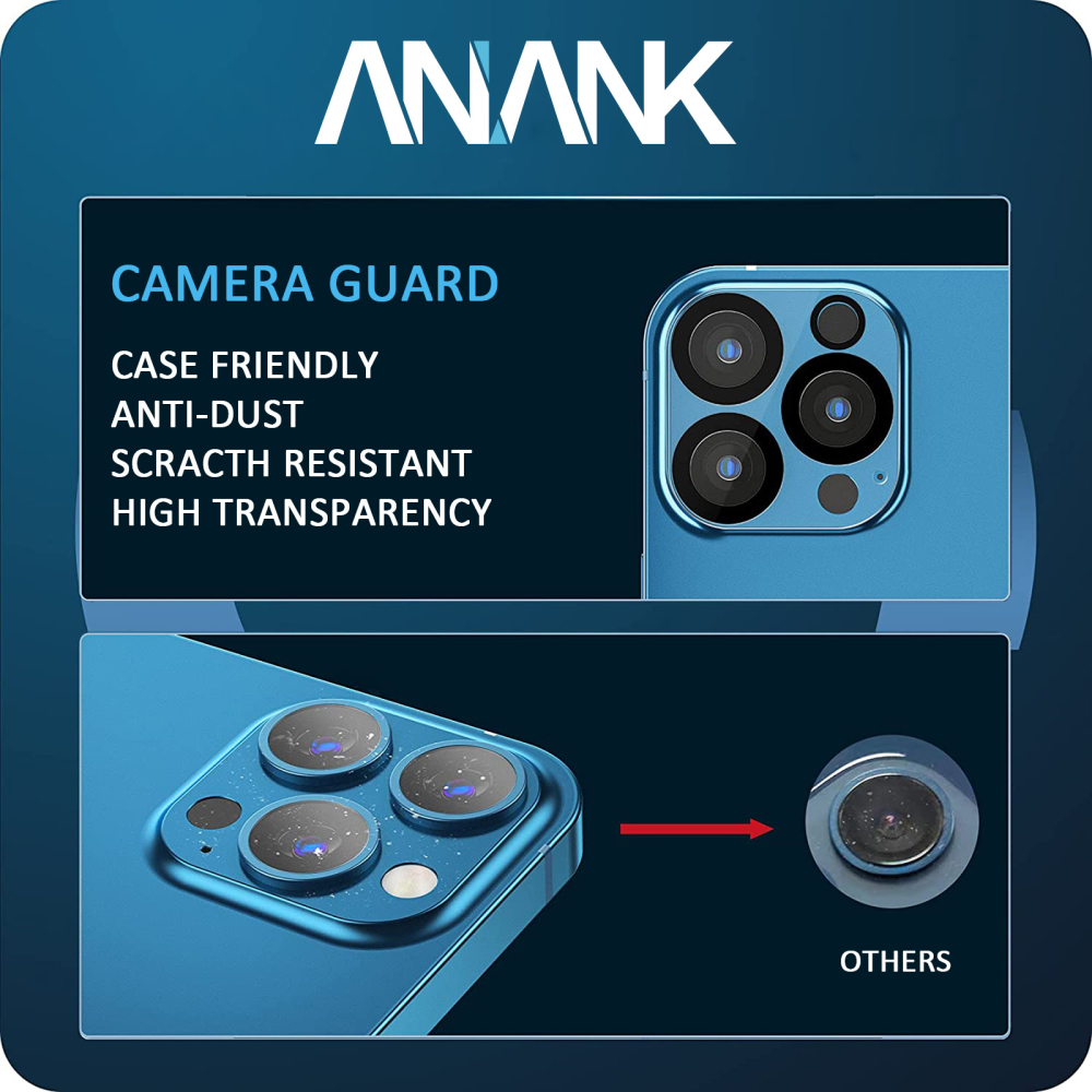 Miếng Dán Bảo Vệ Camera Cường Lực ANANK Full Coverage 0.2mm 3D cho iPhone 13 / iPhone 13 Pro / iPhone Pro Max - Hàng Chính Hãng