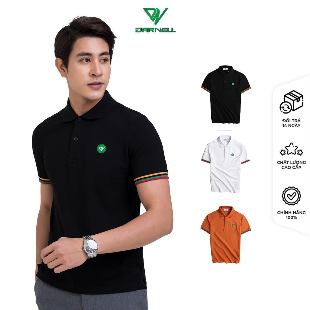 Áo thun polo nam cao cấp logo tròn chất cotton mềm mịn thấm hút mồ hôi chính hãng DARNELL DN04