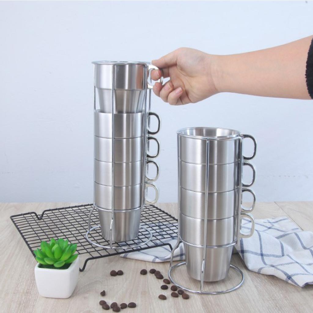 2-3pack 1 Set Stainless Steel Double Insulated Vacuum Coffee Mug Cups with