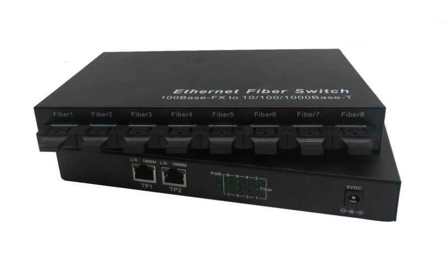 Thiết Bị Chuyển Đổi Quang Điện 1 Sợi Media Converter 1FO 8Q 100Mbps 2LAN 1Gbps